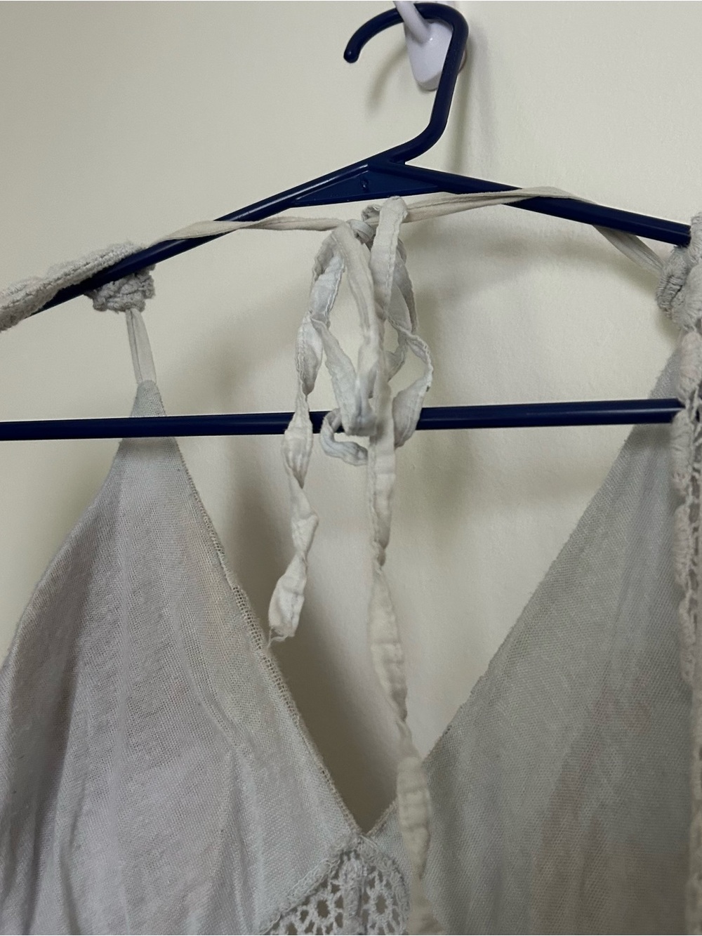 Grey/Blue Lace Halter Backless Dress - Picture 7 of 7